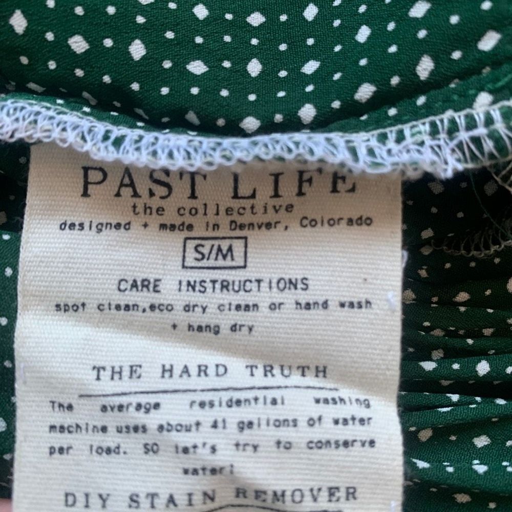 Past Life The Collective Mae Maxi Dress Forrest Green White Flowy Deep V Neck - Picture 10 of 12
